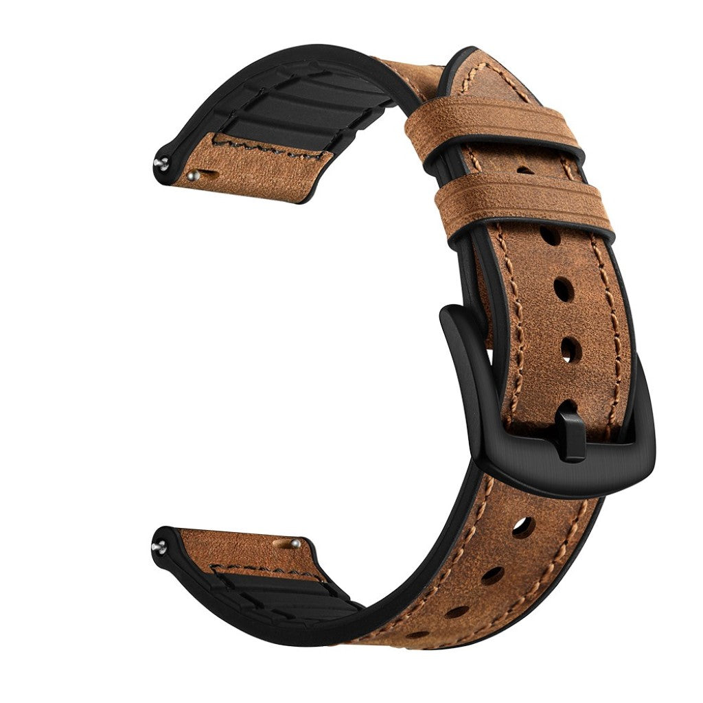 Fed Garmin Vivoactive 3 / Garmin Vivomove HR Ægte læder Rem - Brun#serie_049