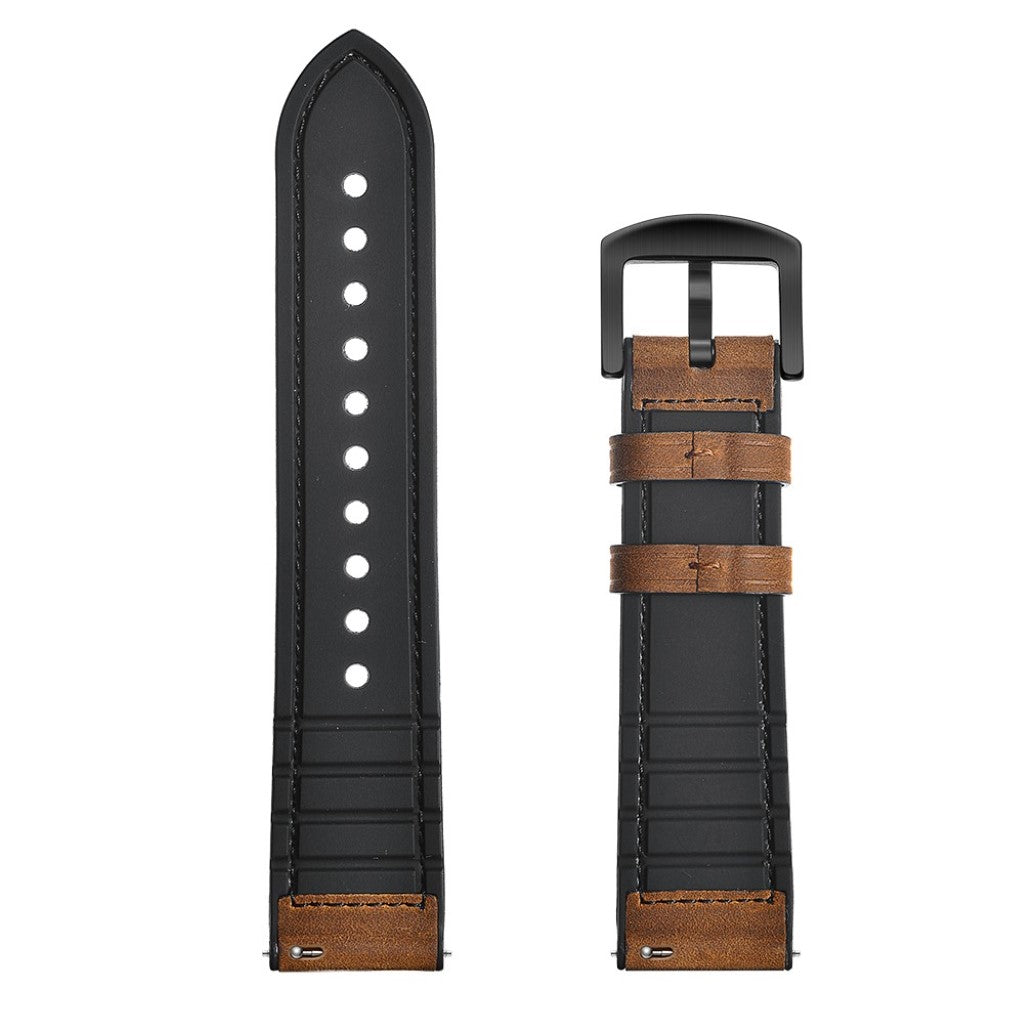 Fed Garmin Vivoactive 3 / Garmin Vivomove HR Ægte læder Rem - Brun#serie_049
