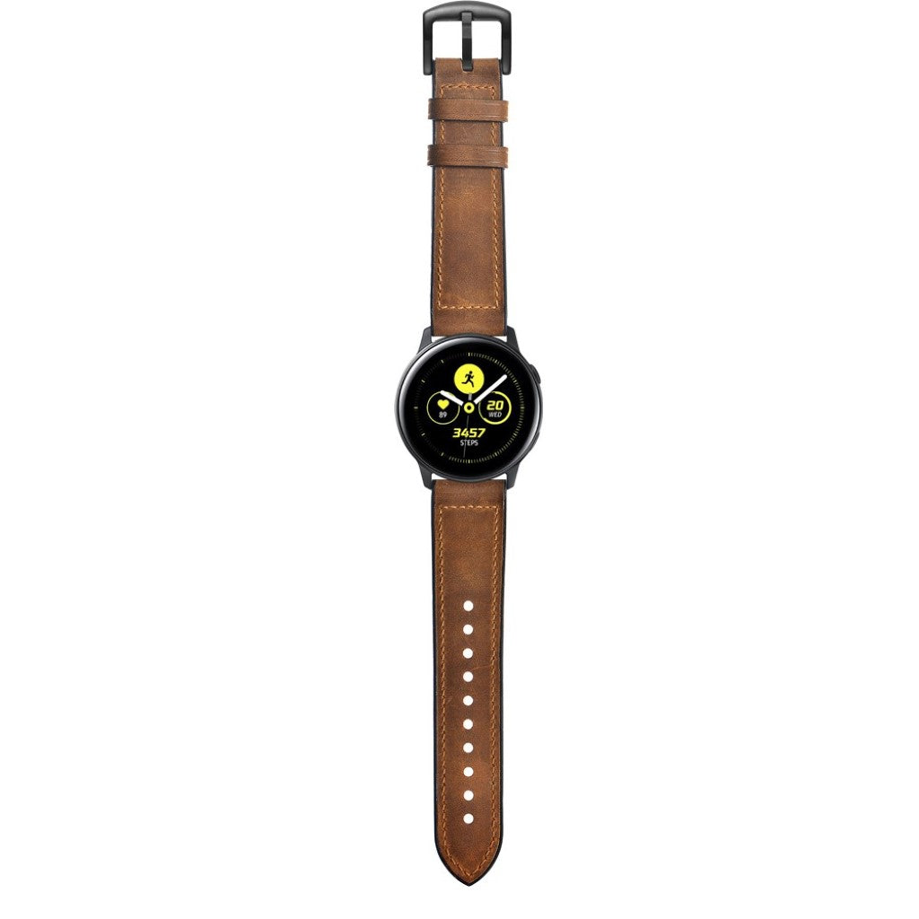 Fed Garmin Vivoactive 3 / Garmin Vivomove HR Ægte læder Rem - Brun#serie_049