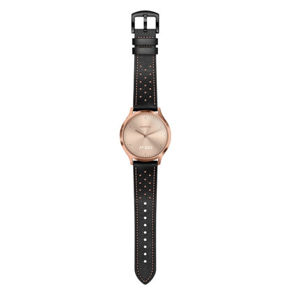 Fed Garmin Vivoactive 3 / Garmin Vivomove HR Ægte læder Rem - Sort#serie_1