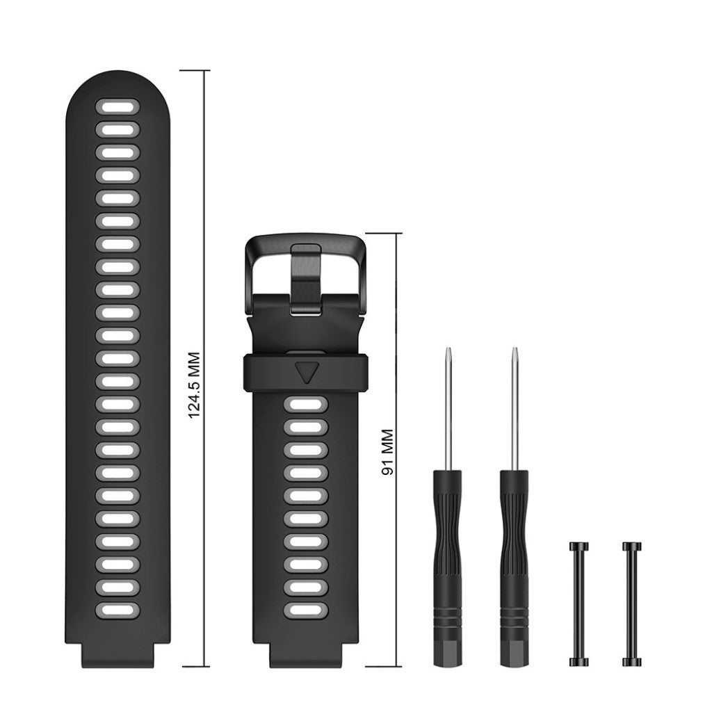 Rigtigt sejt Universal Garmin Silikone Rem - Sort#serie_1