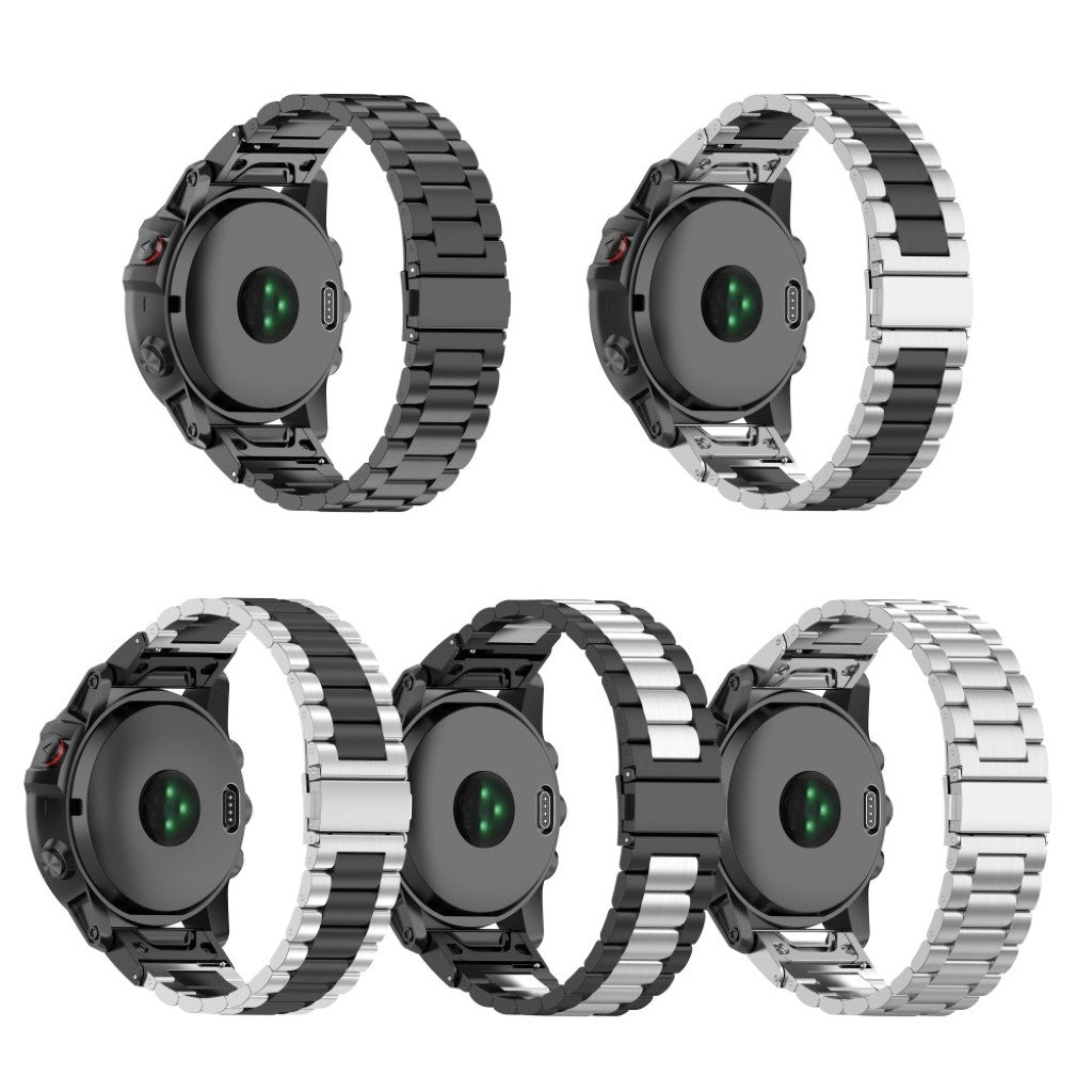 Mega komfortabel Universal Garmin Metal Rem - Sort#serie_2
