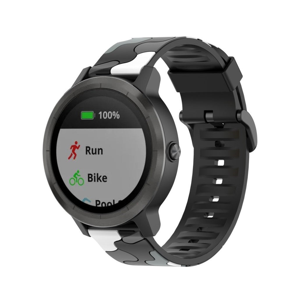  Garmin Vivoactive 3 / Garmin Forerunner 245 Silikone Rem - Sort#serie_7