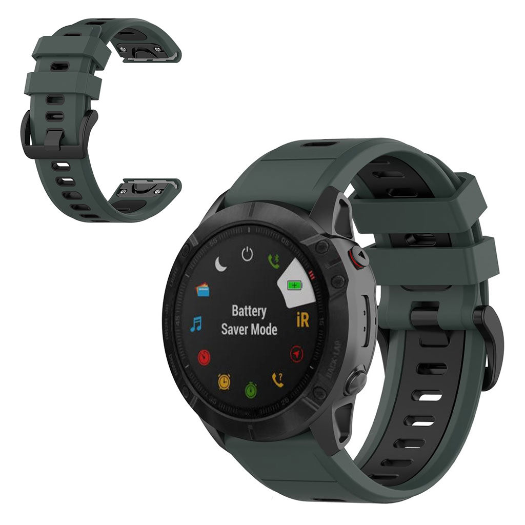 Super fint Garmin Fenix 6X Silikone Rem - Grøn#serie_6