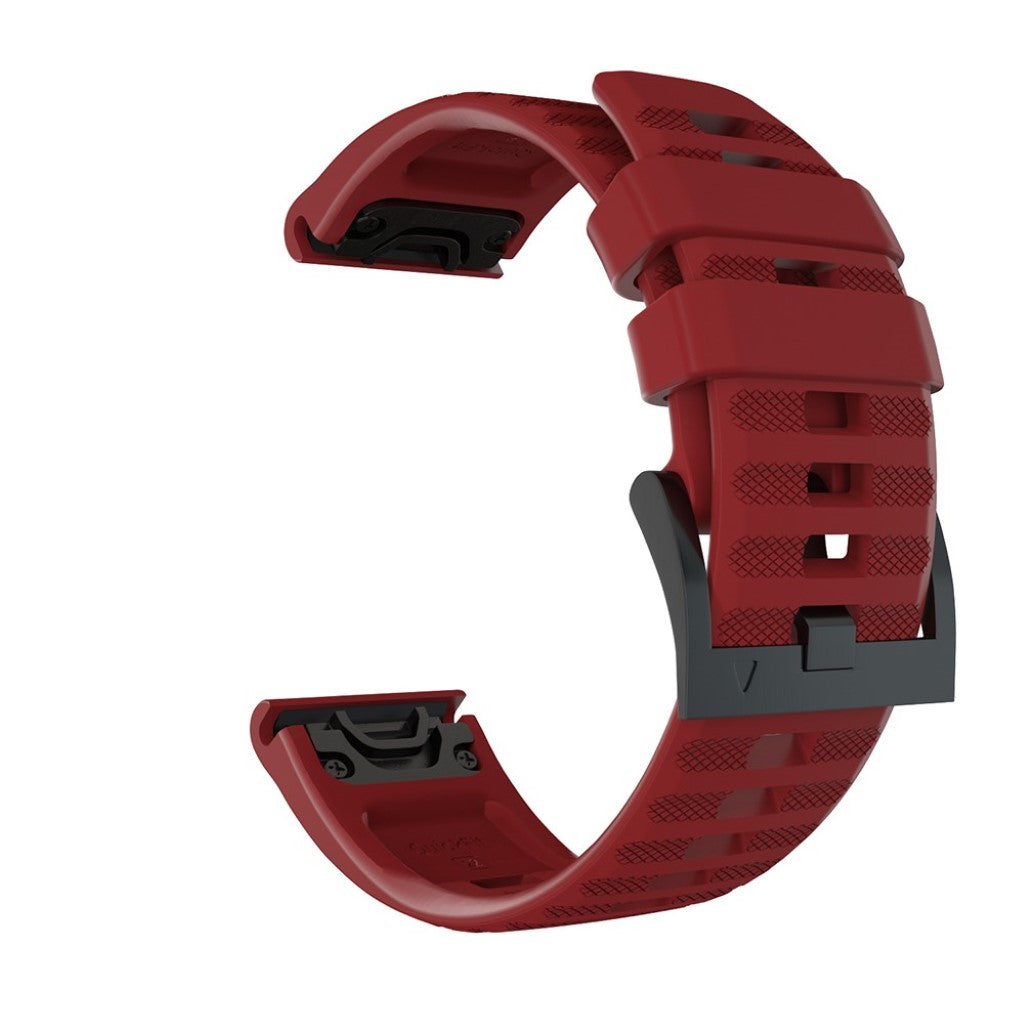 Kønt Garmin Fenix 6X Pro / Garmin Fenix 6X Silikone Rem - Rød#serie_3