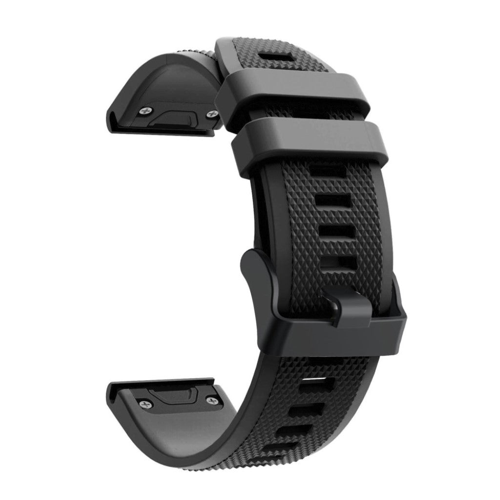 Meget komfortabel Garmin Fenix 5 Silikone Rem - Sort#serie_1