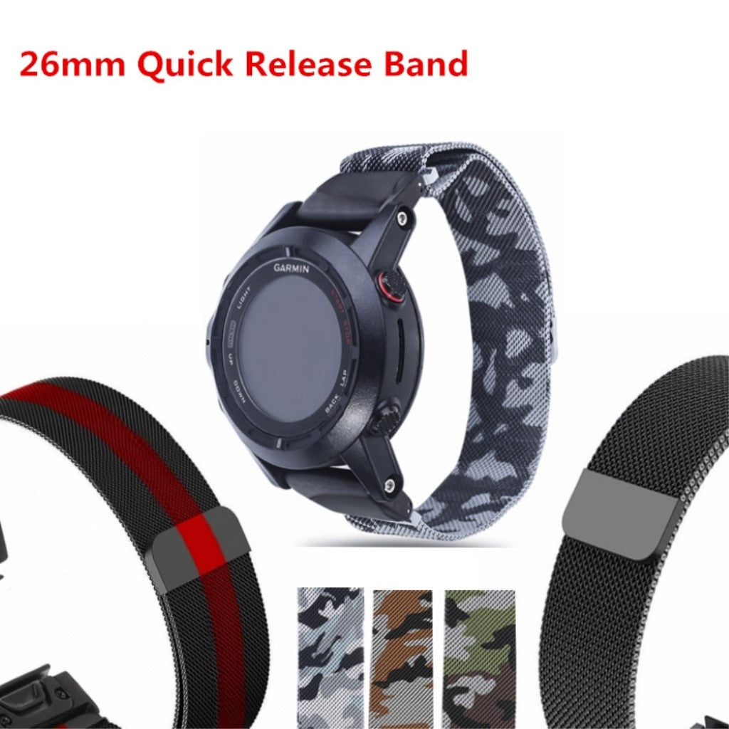 Supercool Garmin Fenix 5X / Garmin Tactix Charlie Metal Rem - Sølv#serie_2