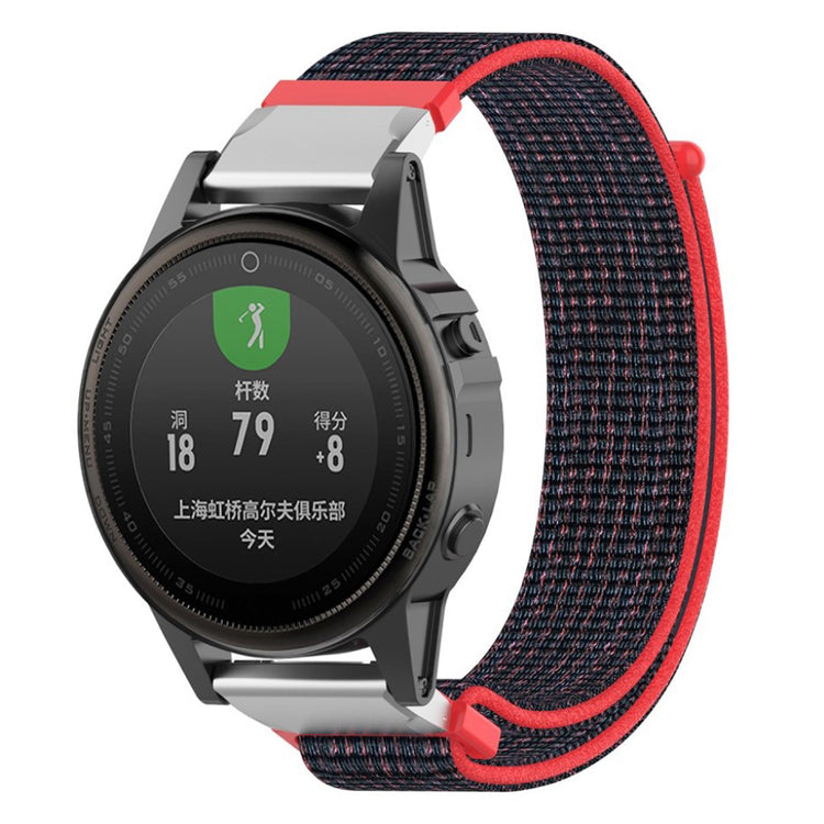 Mega holdbart Garmin Fenix 5S Nylon Rem - Rød#serie_1