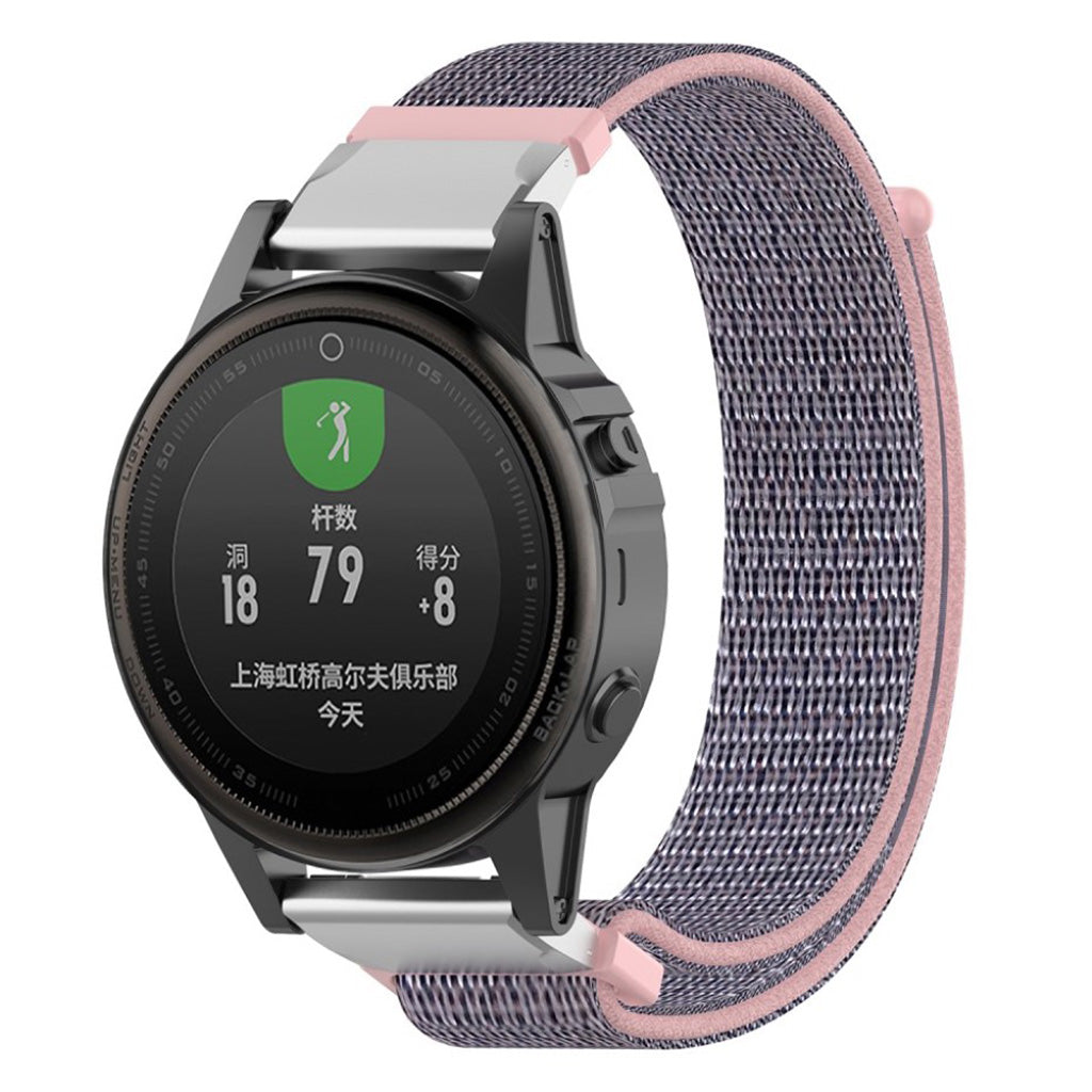 Mega holdbart Garmin Fenix 5S Nylon Rem - Pink#serie_5