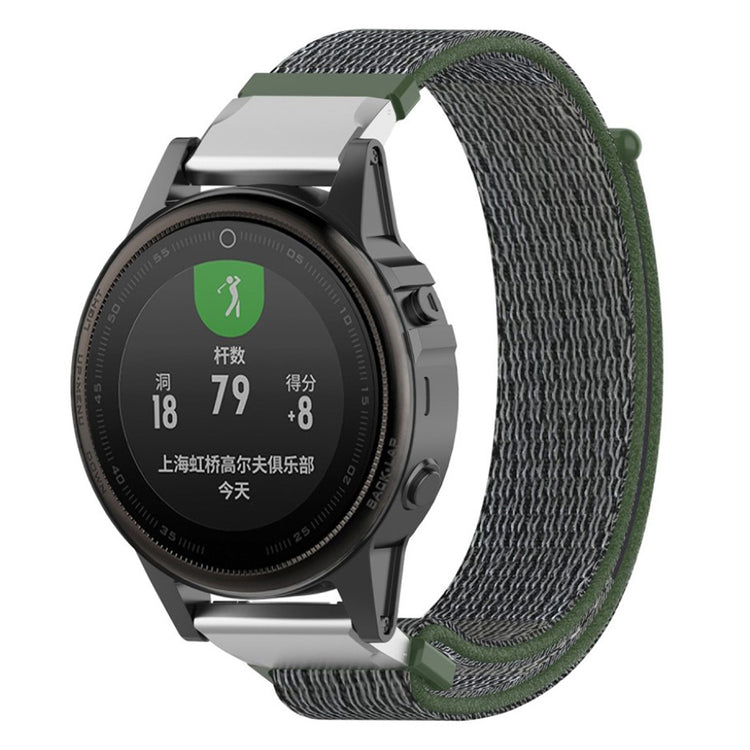 Mega holdbart Garmin Fenix 5S Nylon Rem - Grøn#serie_8