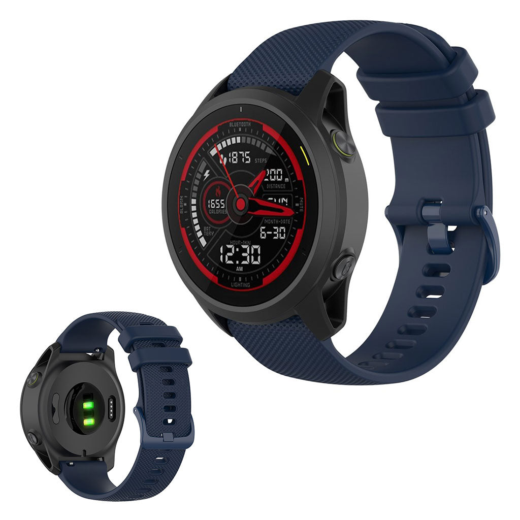 Mega hårdfør Garmin Forerunner 745 Silikone Rem - Blå#serie_10