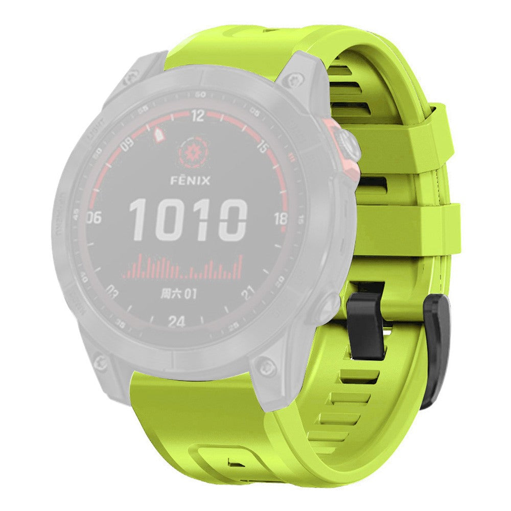 Super hårdfør Garmin Fenix 7X Silikone Rem - Grøn#serie_3
