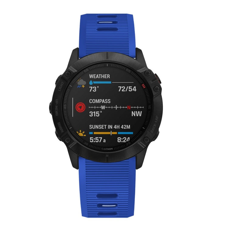 Sejt Garmin Fenix 6X Silikone Rem - Blå#serie_10