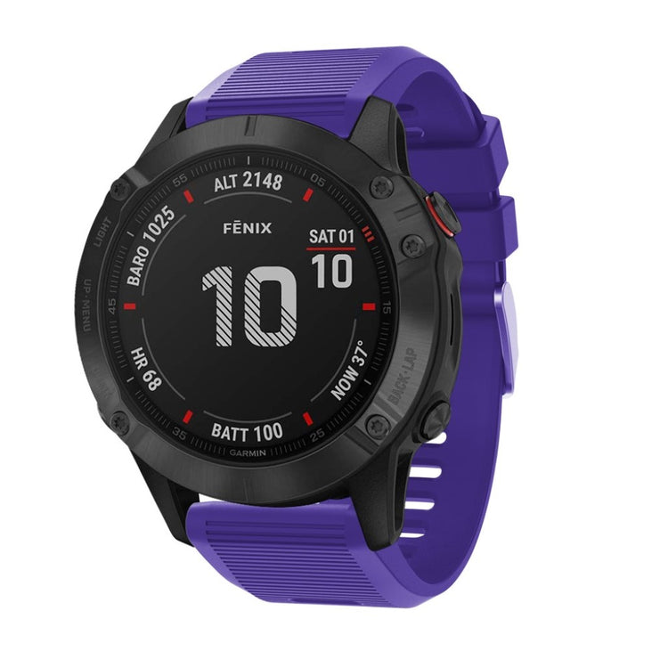 Sejt Garmin Fenix 6X Silikone Rem - Lilla#serie_12