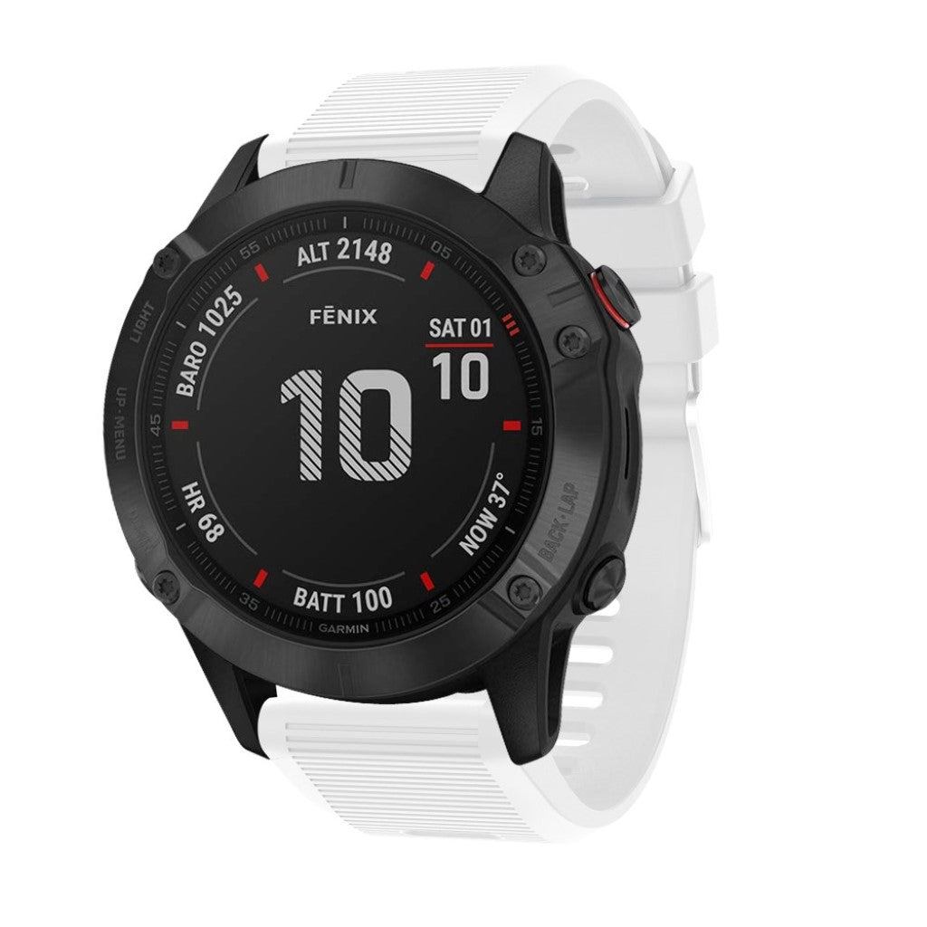 Sejt Garmin Fenix 6X Silikone Rem - Hvid#serie_2