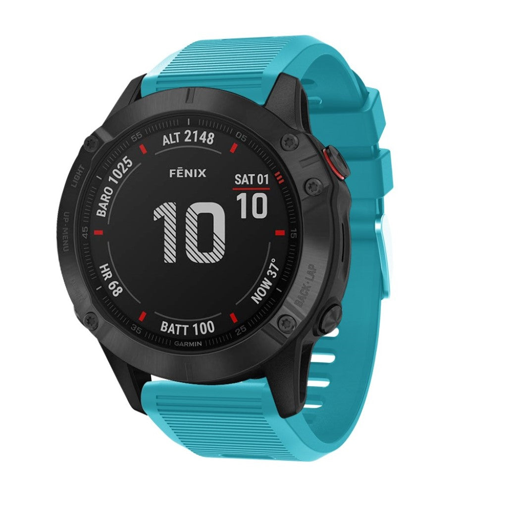 Sejt Garmin Fenix 6X Silikone Rem - Blå#serie_9