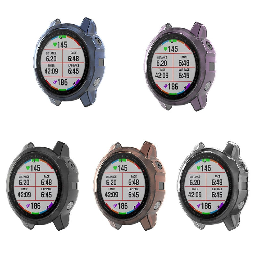 Garmin Fenix 6S / Garmin Fenix 6S Pro Gennemsigtig Silikone Bumper  - Blå#serie_2