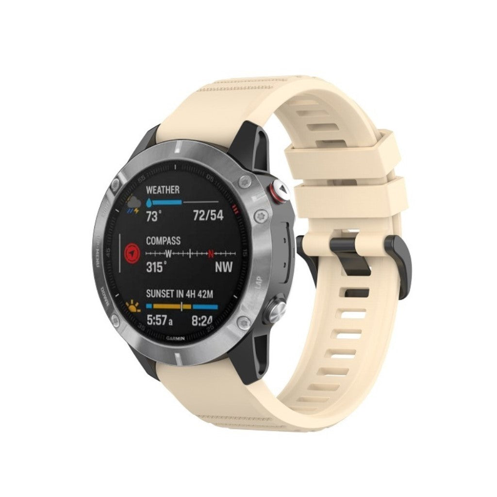 Meget fed Garmin Fenix 6 Silikone Rem - Beige#serie_6