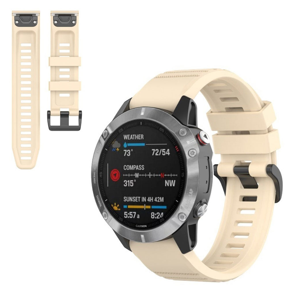 Meget fed Garmin Fenix 6 Silikone Rem - Beige#serie_6