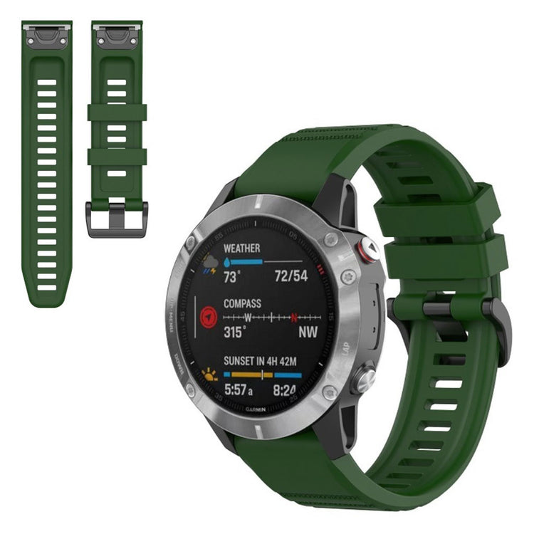 Meget fed Garmin Fenix 6 Silikone Rem - Grøn#serie_9