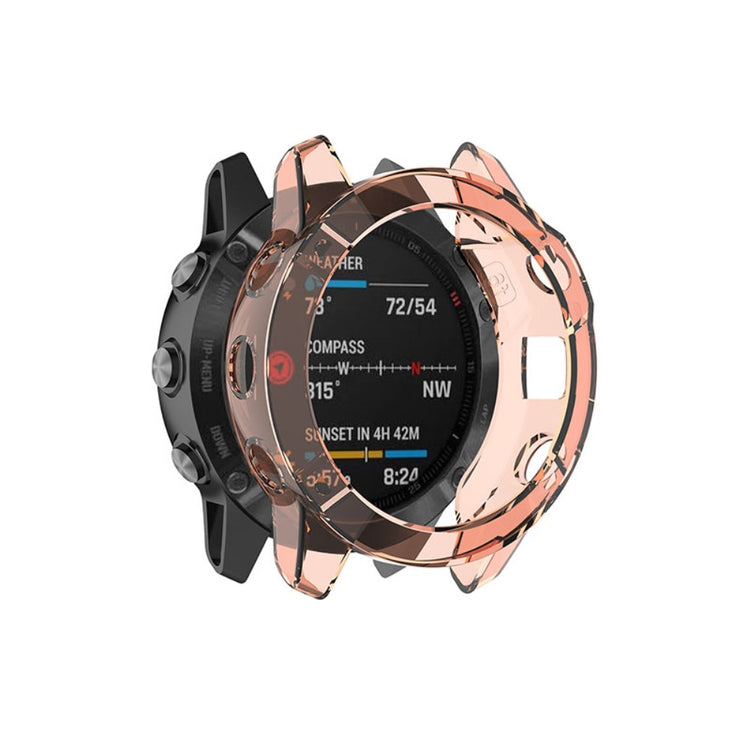 Garmin Fenix 6 / Garmin Fenix 6 Pro Gennemsigtig Silikone Bumper  - Pink#serie_4