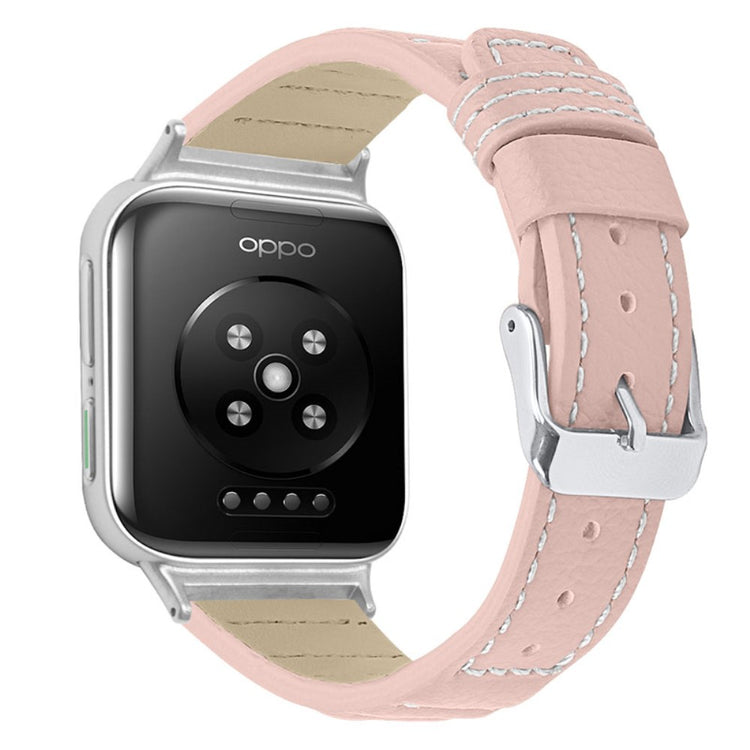 Vildt rart Oppo Watch (46mm) Ægte læder Rem - Pink#serie_5