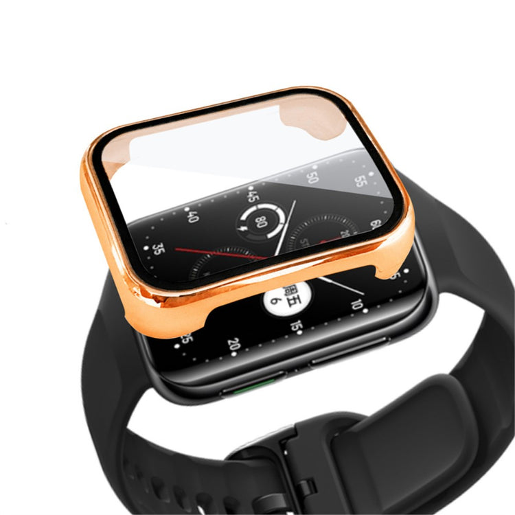 Meget Flot Oppo Watch 2 (42mm) Cover med Skærmbeskytter i Plastik og Hærdet Glas - Guld#serie_3