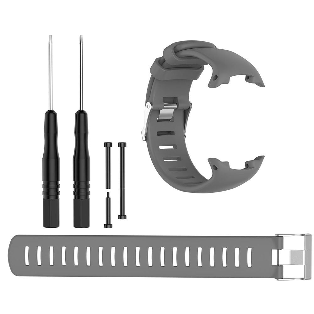 Meget pænt Universal Suunto Silikone Rem - Sølv#serie_4