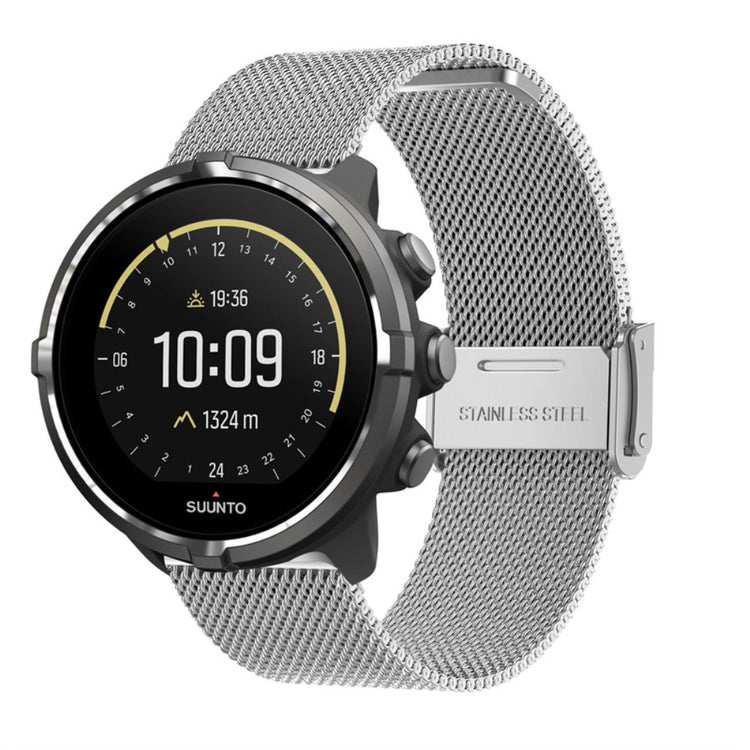 Mega holdbart Suunto 9 Metal Rem - Sølv#serie_5