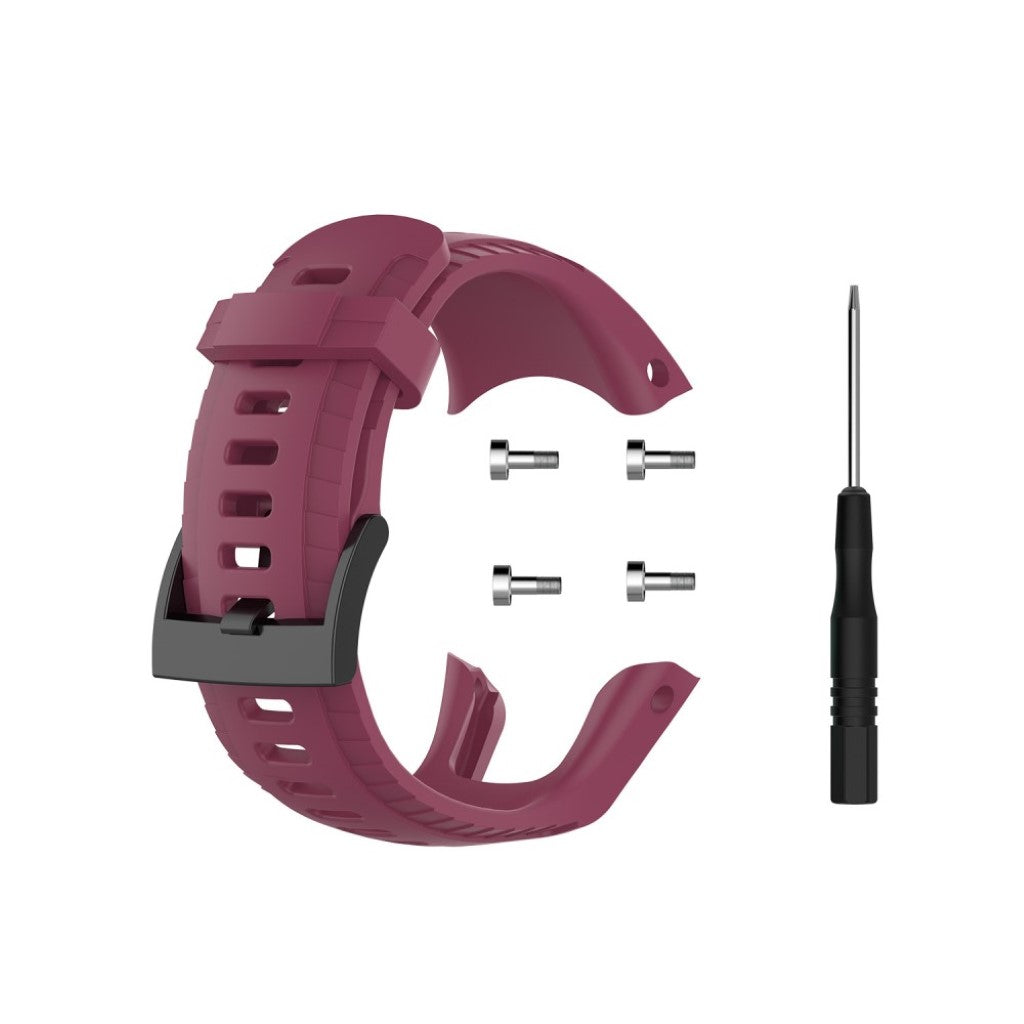 Meget slidstærk Suunto 5 Silikone Rem - Rød#serie_3