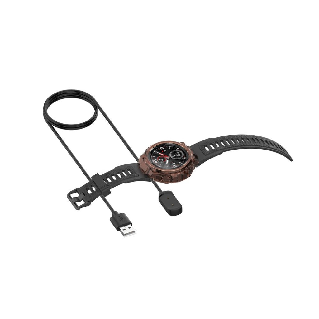 1m Plastik Amazfit GTR 42mm / Amazfit GTR 47mm USB Ladestation - Sort#serie_011