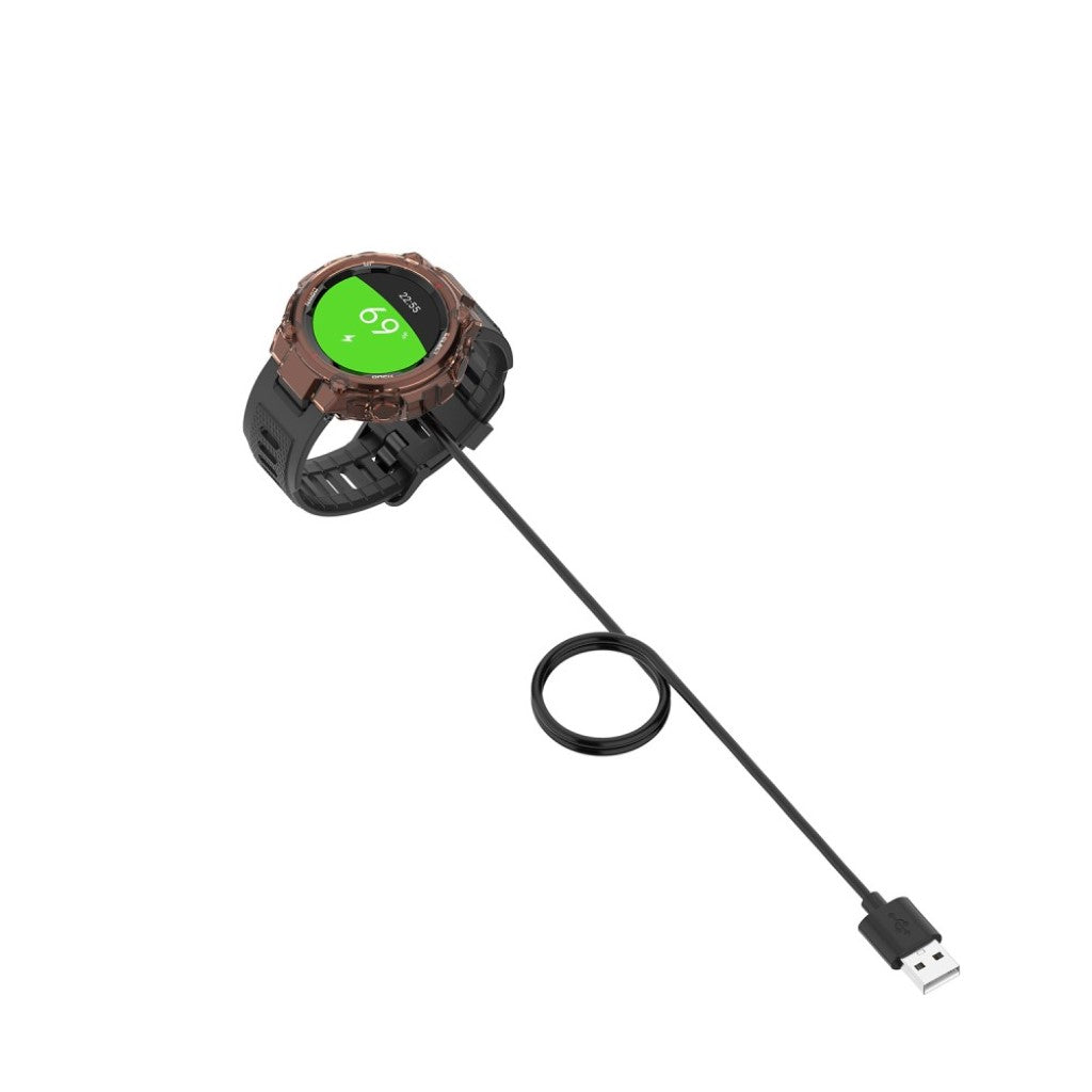 1m Plastik Amazfit GTR 42mm / Amazfit GTR 47mm USB Ladestation - Sort#serie_011