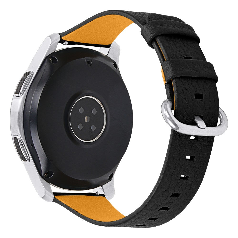 Rigtigt flot Amazfit GTR 47mm / Amazfit Pace Ægte læder Rem - Sort#serie_2