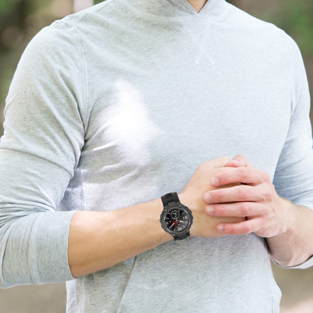 Meget komfortabel Amazfit T-Rex Silikone Rem - Sort#serie_1