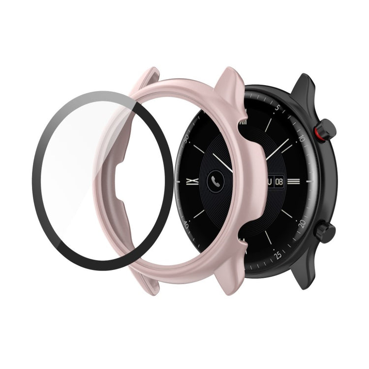 Vildt Fint Universal Amazfit Cover med Skærmbeskytter i Plastik og Hærdet Glas - Pink#serie_2