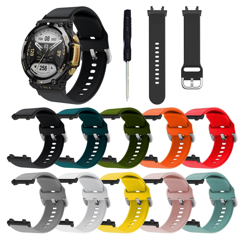 Rigtigt hårdfør Amazfit T-Rex 2 Silikone Urrem - Pink#serie_5