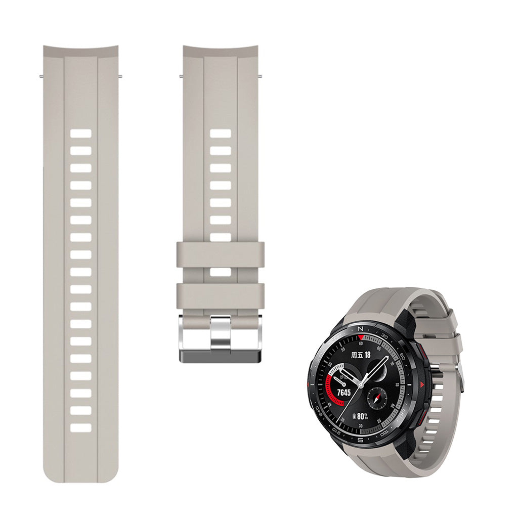 Helt vildt fed Honor Watch GS Pro Silikone Rem - Sølv#serie_7